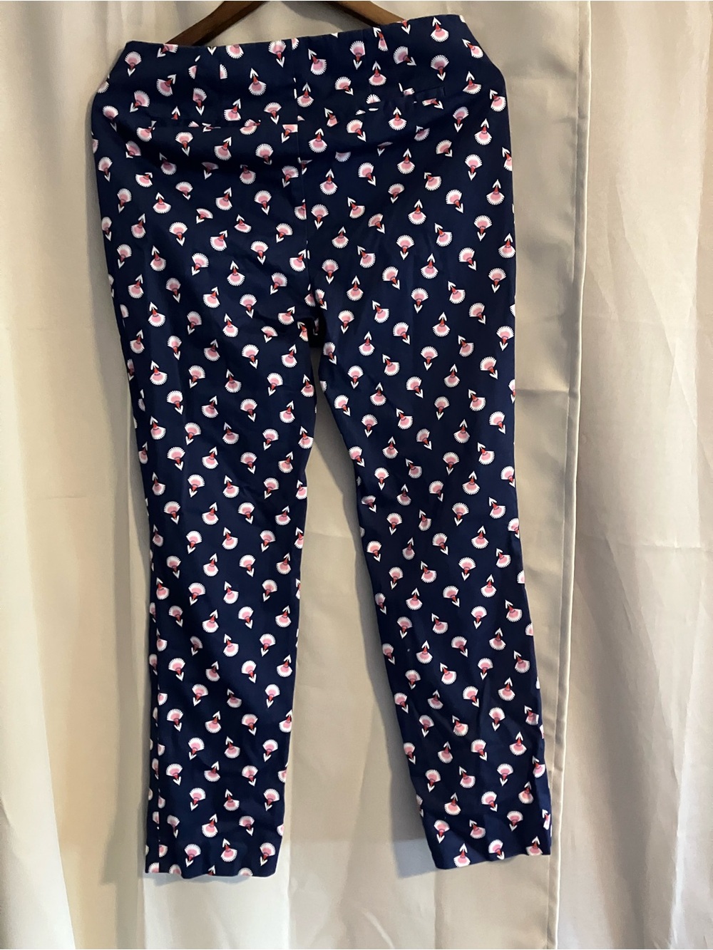 Boden Navy Pant with Pink Motif - Picture 6 of 9